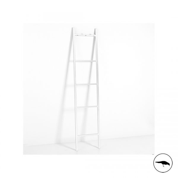 White free standing decorative ladder. Metal.
