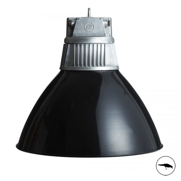 Eastern Bloc Industrial Light. Statement factory lights. Reclaimed. Restored. Large black shade. Cast gallery.