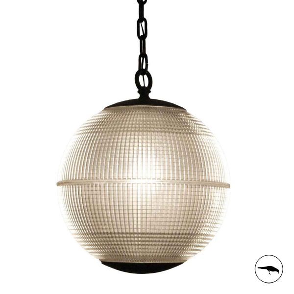 French Holophane Globe Pendant. Iconic. Reclaimed. Large prismatic pendant. Paris street lighting. Industrial. Elegant. Ornate. statement lighting.