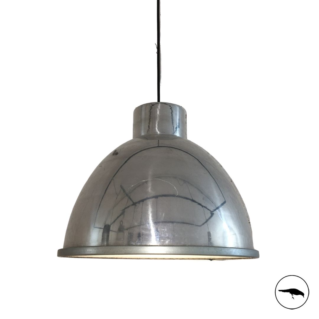Reclaimed Modern Aluminium Light with Wired Glass Diffuser 