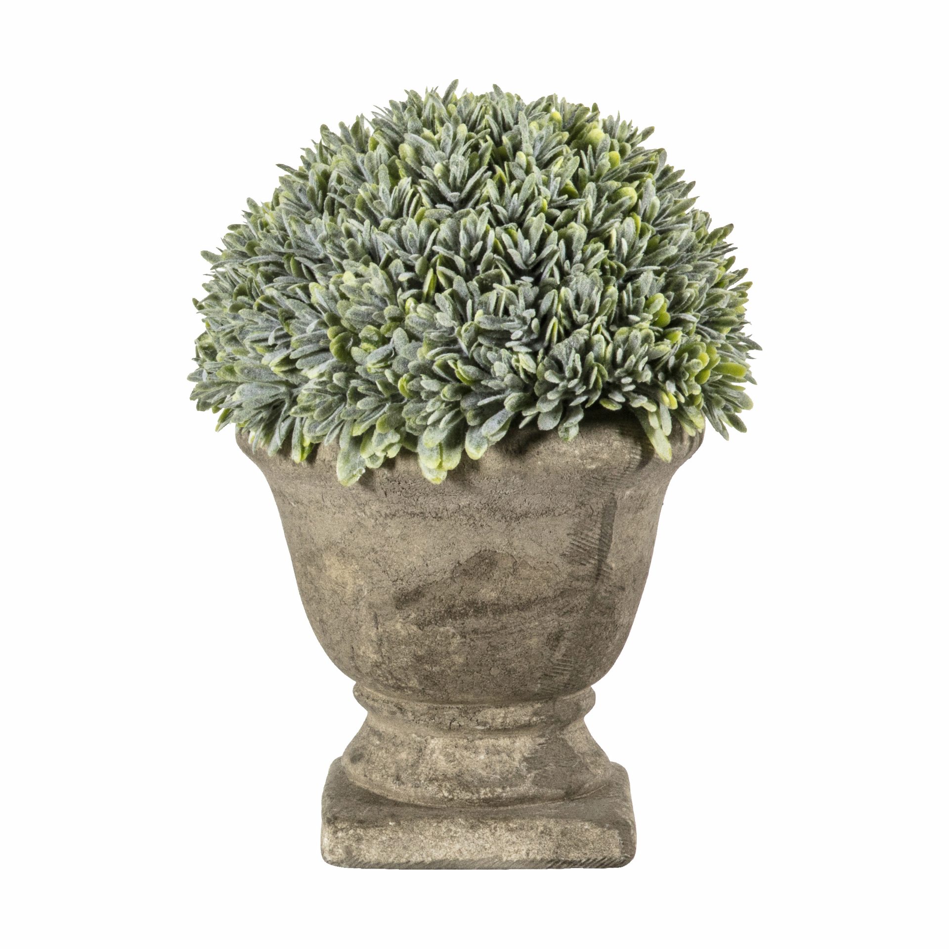 Small Faux Boxwood Urn, artificial plants, stone effect